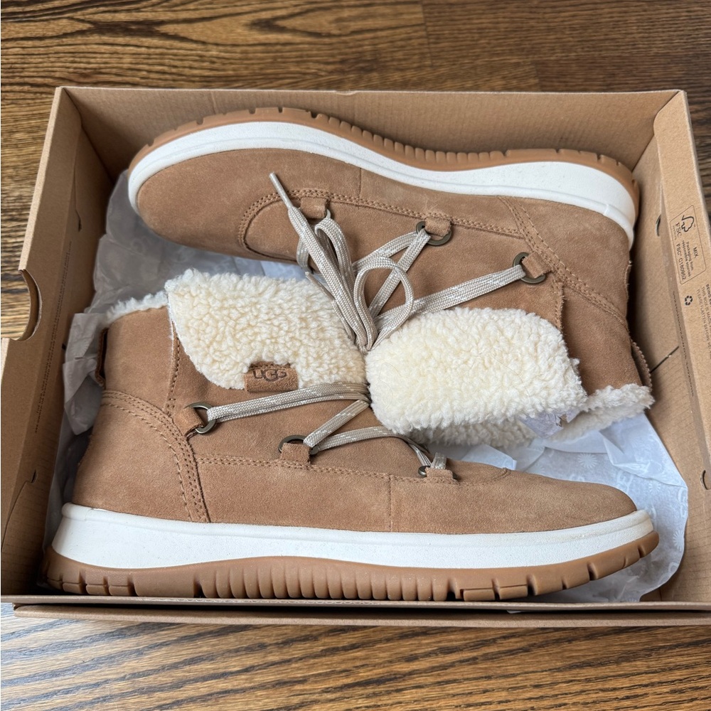 UGG Brown Boots with Cream Shearling